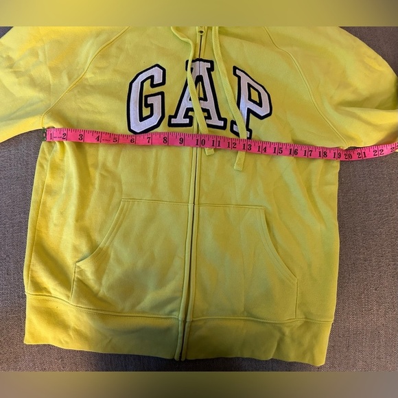 GAP Yellow Zip-Up Jacket with Hood and Ribbed Cuffs - Picture 4 of 6